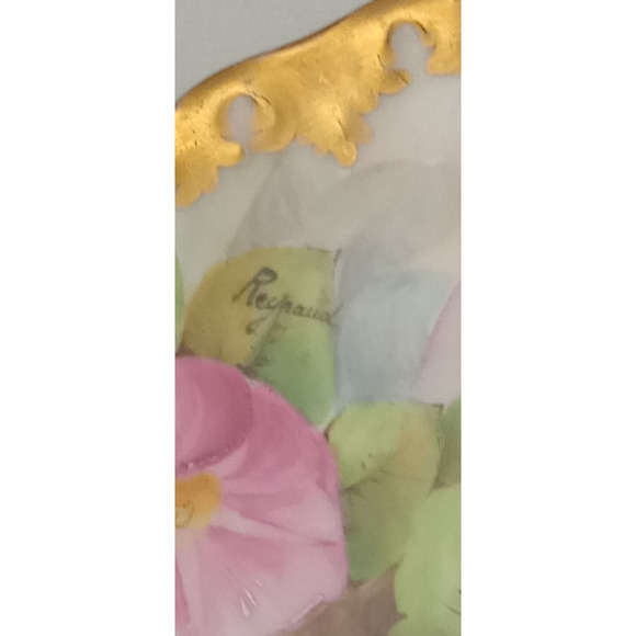 Tressemanes & Vogt T&V Limoges Hand Painted Floral Porcelain Plate - Picture 7 of 7